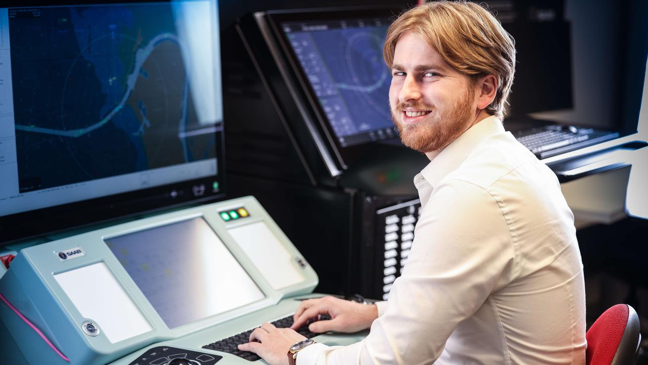 Max Wayne works as a works as a systems engineer and maritime early careers lead at Saab Australia. Picture: Russell Millard