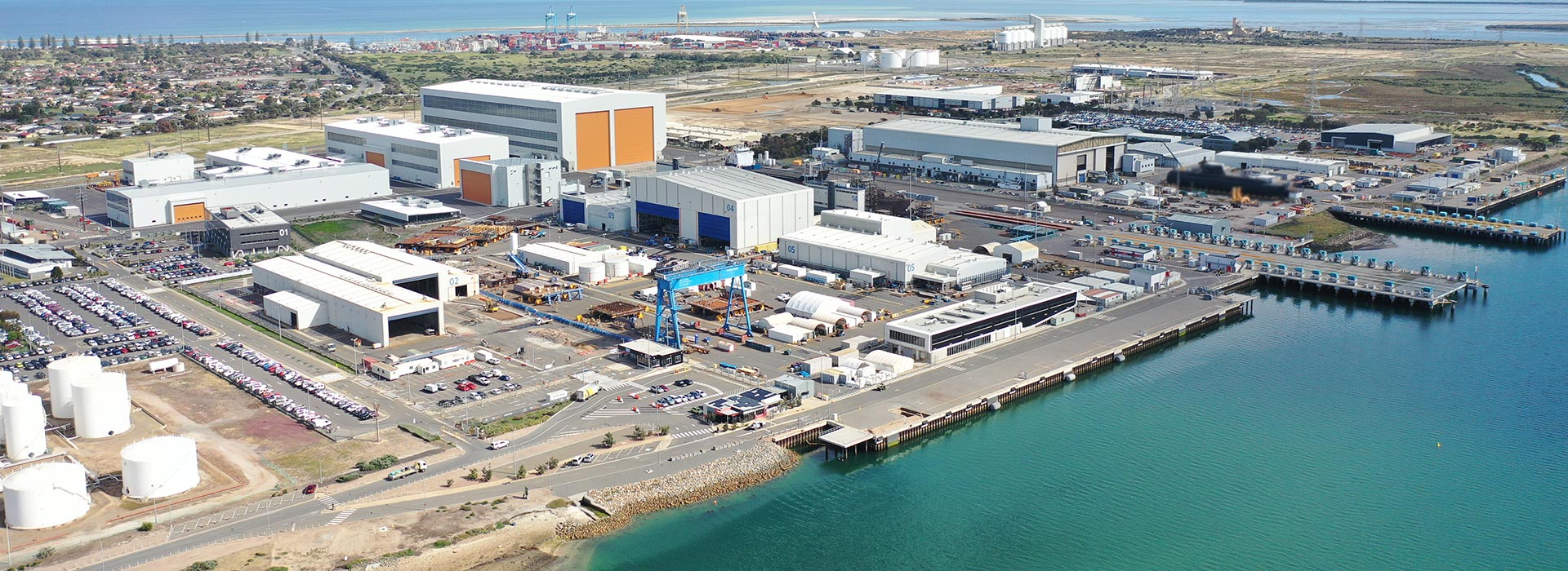 Aerial view of Osborne Naval Shipyard