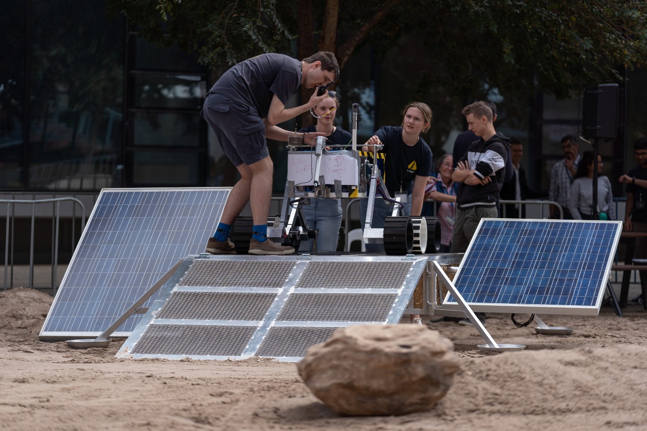 Students participating in the Australian Rover Challenge at the University of Adelaide