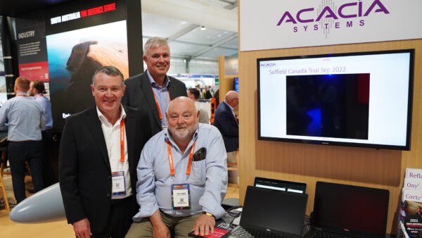 Horden Wiltshire, CEO Acacia Systems, Mick Toohey, Strategic Adviser – Land Acacia Systems and Ted Huber, Founder and Chairman Acacia Systems at the recent Indo-Pacific Maritime Exposition