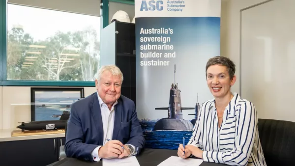 Jon from Wormald Australia and Marli from ASC at ASC's Osborne site.