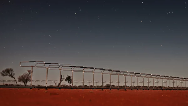 Silentium Defence's MAVERICK S-series passive radar system against a night sky