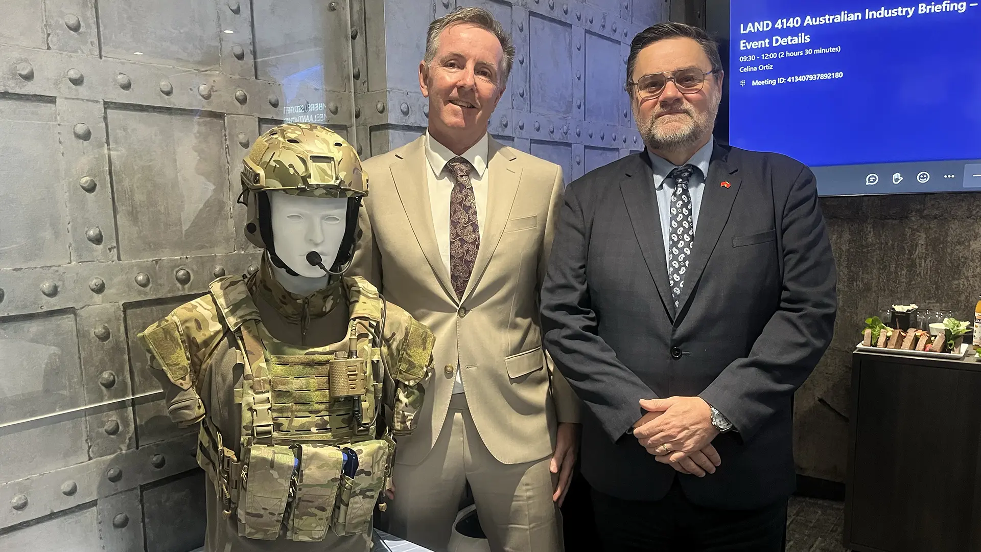 Codan's Vice President Asia-Pacific Matthew Jones with Defence SA's Executive Director Ian Spencer